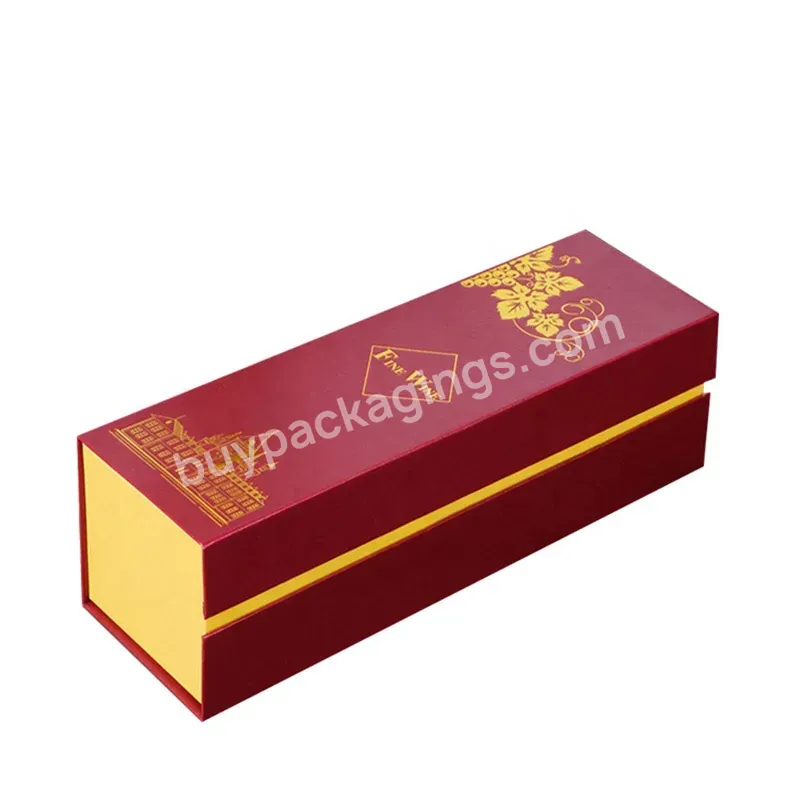 Gold Hot Stamping Foil Logo Paper Wine Boxes Custom Red Wine Boxes Cheap Corrugated Wine Boxes