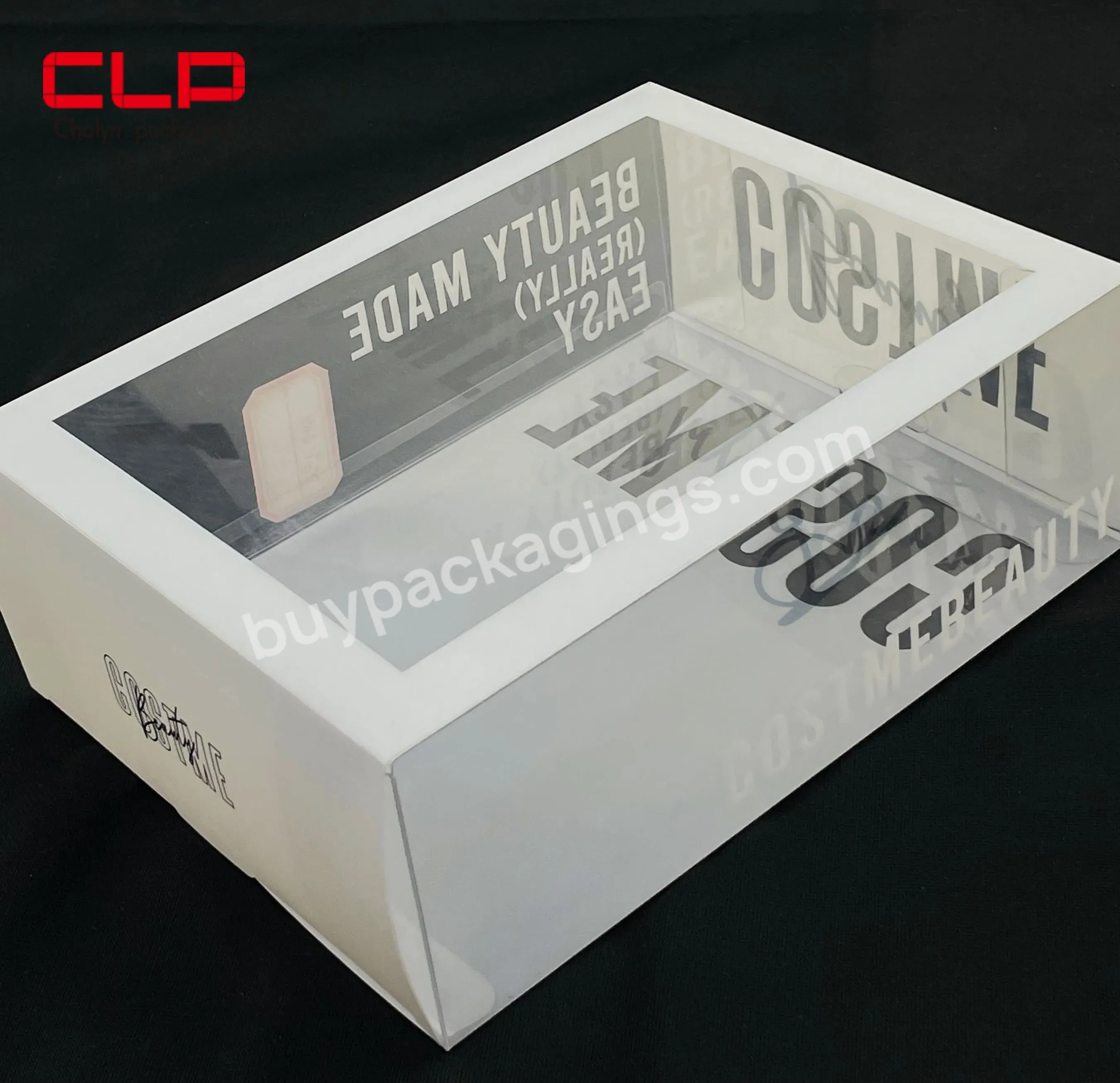 Gold/silver Stamping Environmentally Custom Printed Plastic Storage Boxes With Lid Pvc With Clear Window Custom Pet Clear Box