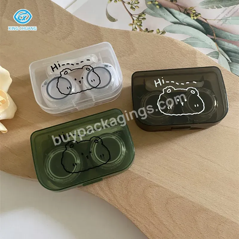 Good Quality Cartoon Bear Contact Lens Case Simple And Cute Contact Lens Case Double Companion Storage Box