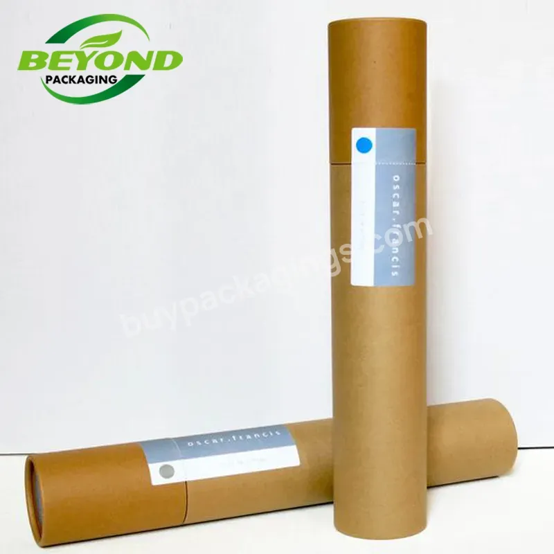 Good Quality Gold Silver Hot Stamping Thick Black White Kraft Shipping Tubes Paper Cardboard Tubing Paper Eco Packaging Beauty