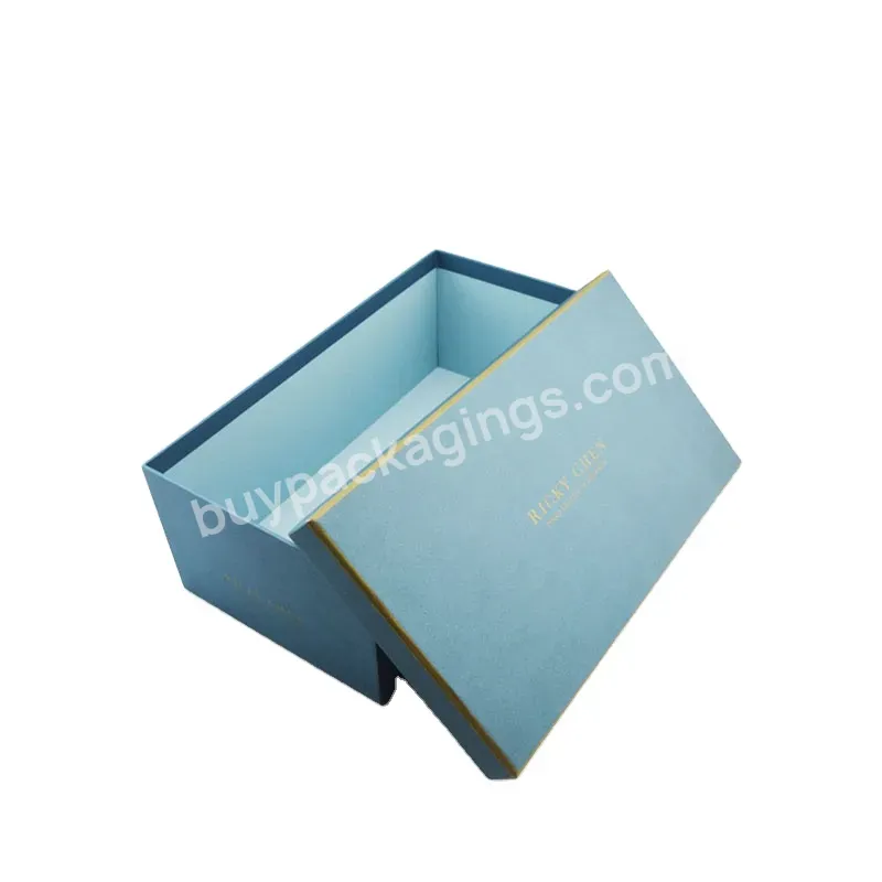 Good Quality Rectangle Art Paper Made Flip-top Luxury Gift Box Packaging Shoe Storage Box With Custom Logo