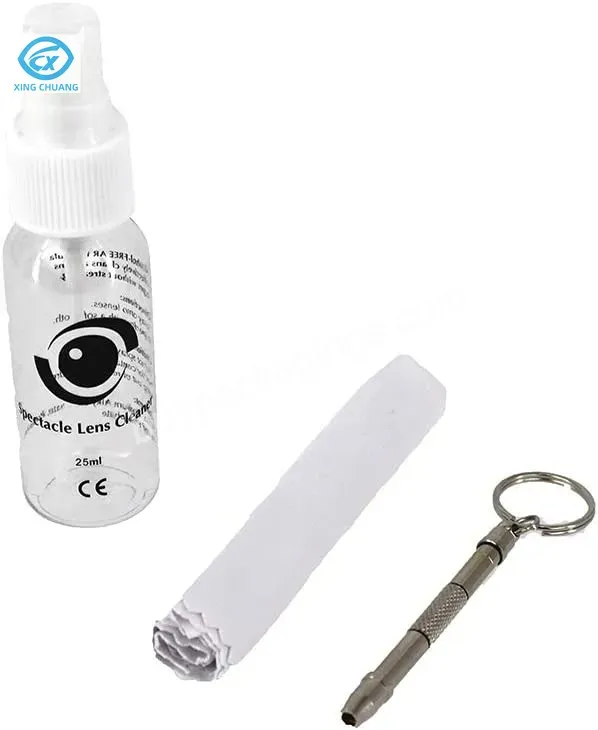 Good Quality Three-piece Eye Care Set Including Eye Care Liquid Glasses Cloth And Screws Multiple Uses