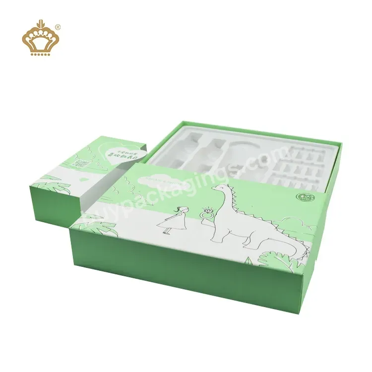 Green Cosmetic Hot Stamping Logo Custom Cardboard Skincare Lition Box Packing With Sleeve And Lid