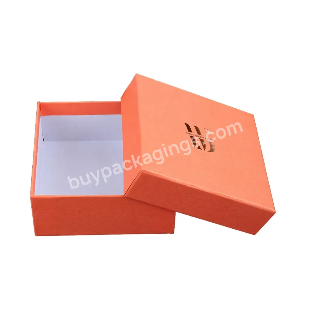 Handmade Embossed Logo Gold Foil Matte Blue Square Lid And Base Gift Box For Bracelet Packaging With Velvet Insert