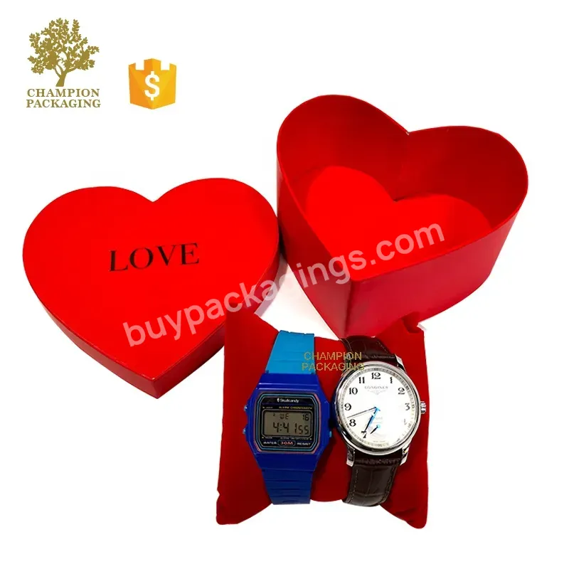 Handmade Luxury Heart Shape Paper Gift Box With Pillow For Watch