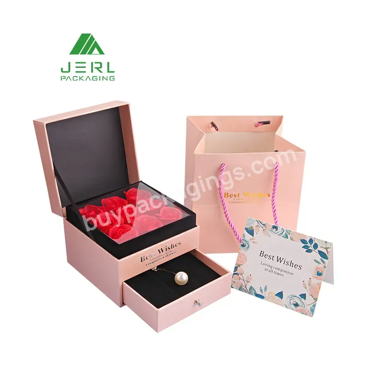 Handmade Preserved Rose Soap Jewelry Gift Box Floristry Boxes