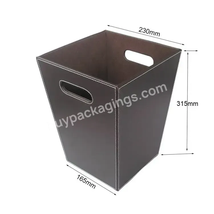 Handmade Wholesale Supply High Quality Leather Rubbish Bin Premium Trash Can - Buy Factory Direct Supply High-end Leather Sitting Room And Bedroom Trash Can,Oem Manufactory Handmade High Quality Leather Rubbish Bin Home Usage Trash Can,Hotel Trash Ca