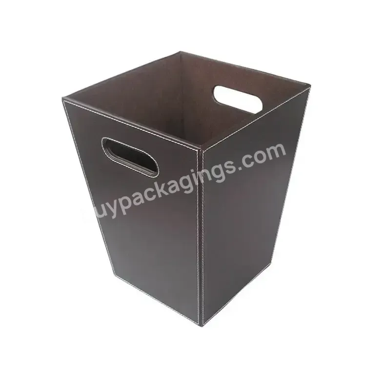 Handmade Wholesale Supply High Quality Leather Rubbish Bin Premium Trash Can - Buy Factory Direct Supply High-end Leather Sitting Room And Bedroom Trash Can,Oem Manufactory Handmade High Quality Leather Rubbish Bin Home Usage Trash Can,Hotel Trash Ca