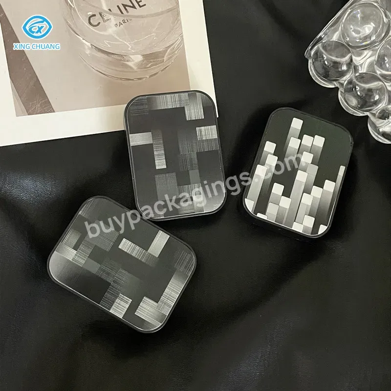 High Appearance Level Trend Hazy Lines Floating Square Contact Lens Case Dark Dark Glasses Storage Case