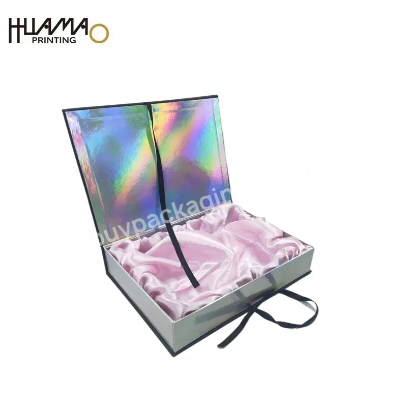 High End Gift Boxes Custom 3d Hologram Sticker Carton Foil Balloon Bolsas Papel Kraft Thankyou Sticker Roll Wig Packaging