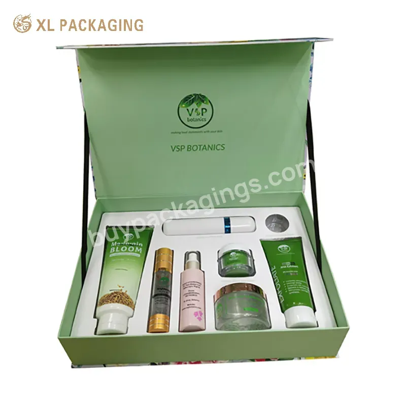 High End Logo Magnetic Closure Box Custom Luxury Cosmetic Box Packaging Skin Care Boxes With Tray