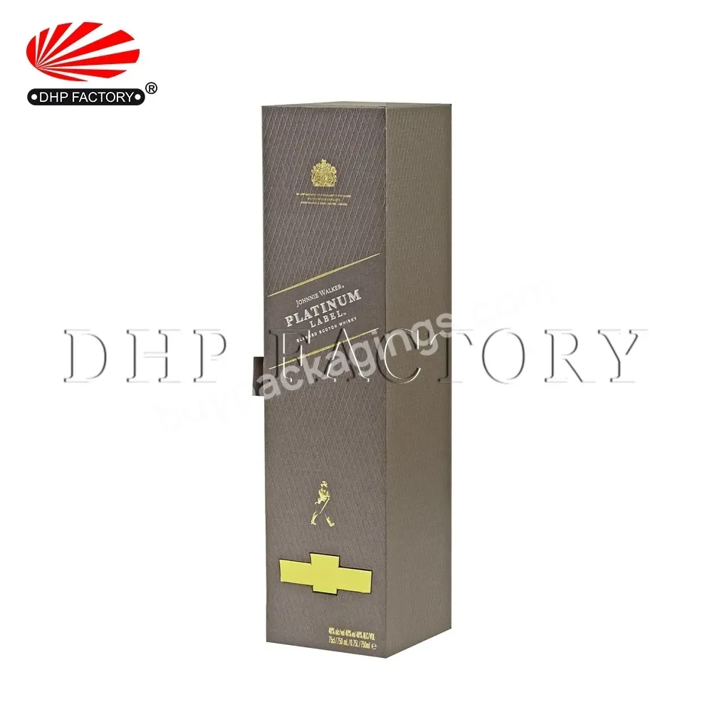 High End Vintage Magnetic Flap Lid Custom Cardboard Whisky Bottle Packaging Whiskey Gift Box