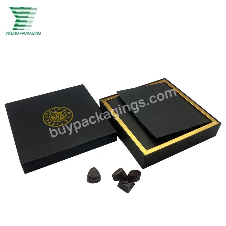 High Quality Custom Black Kraft Packaging Sweet Box Chocolate Gold Paper Gift Box Cardboard Sweet Packaging Present Box