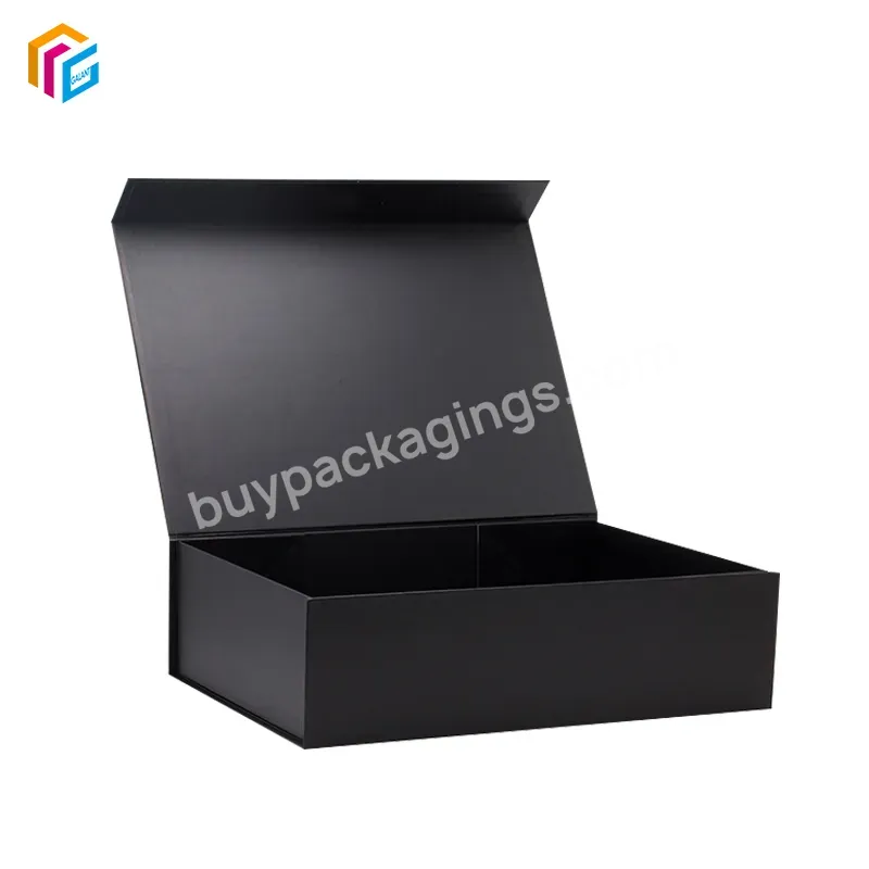 High Quality Custom Print Magnetic Box Plain Black Card Paper Magnetic Closure Box Luxury Perfume Gift Magnet Packaging Box