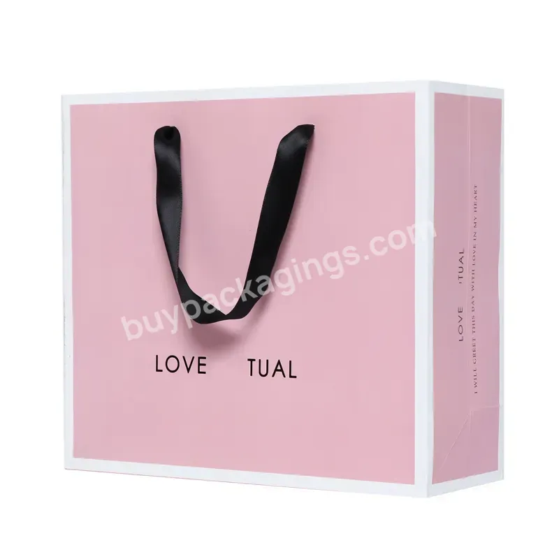 High Quality Custom Shopping Paper Bag With Your Logo,Print Paper Bag With Black Handles