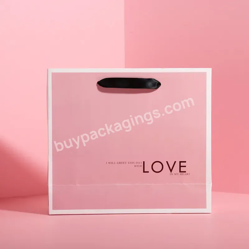 High Quality Custom Shopping Paper Bag With Your Logo,Print Paper Bag With Black Handles