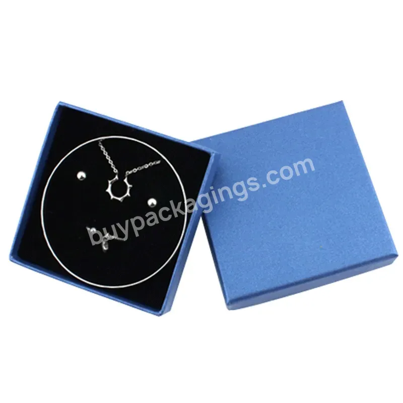 High Quality Elegant Necklace Packaging Paper Box Bracelet Watch Earring Packaging Jewelry Box Blue Boxes Factory