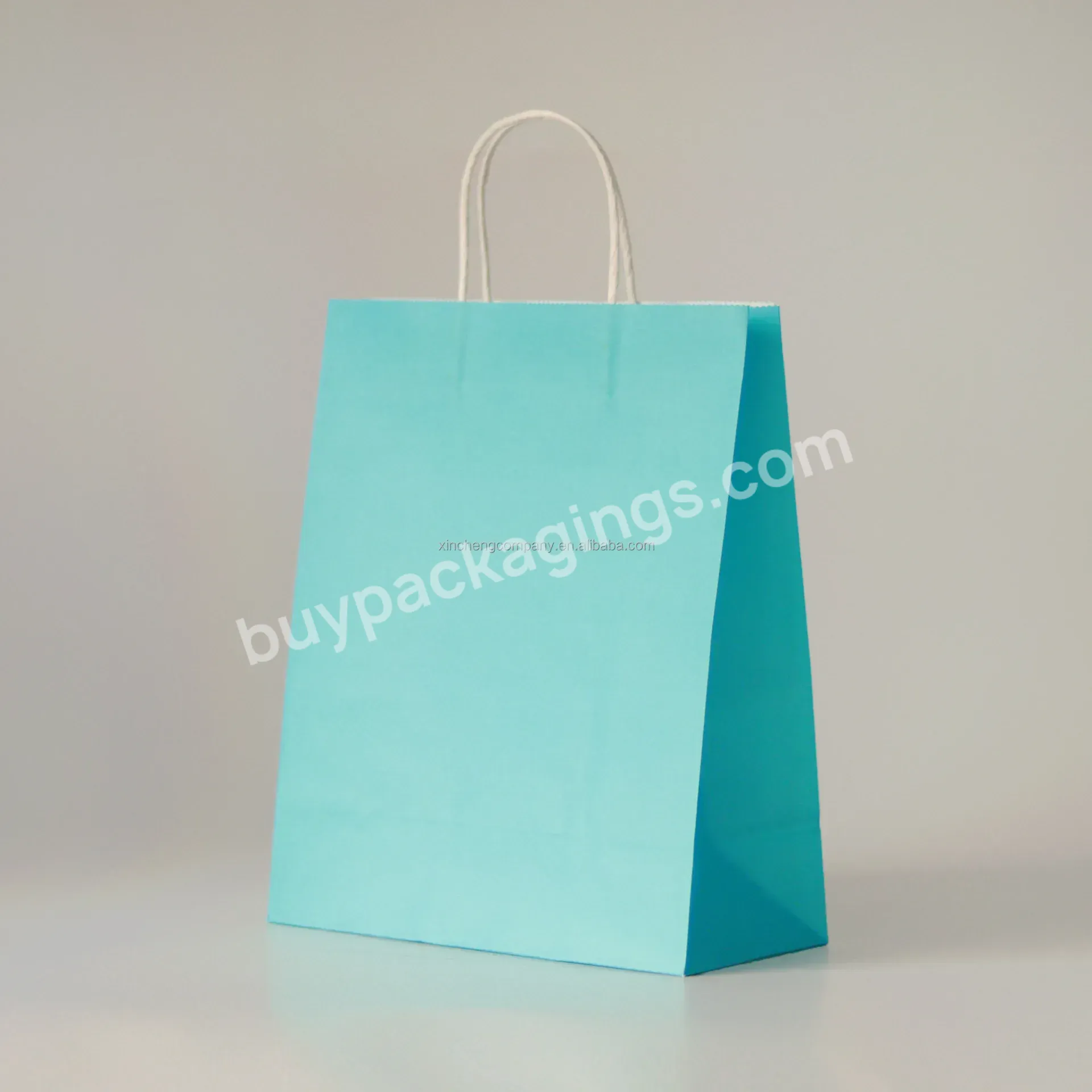 High Quality Fashion Custom Logo Printed Brown Kraft Paper Gift Packaging Bags