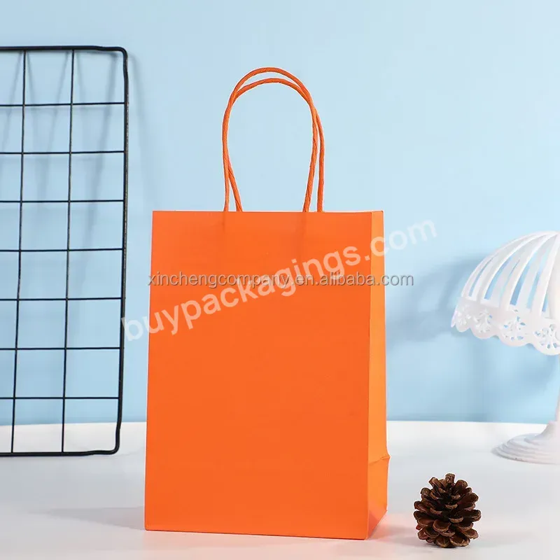 High Quality Fashion Custom Logo Printed Brown Kraft Paper Gift Packaging Bags