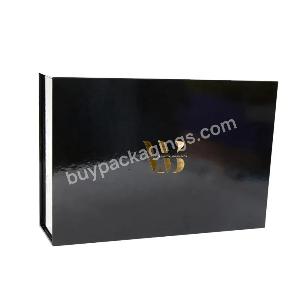 High Quality Full Printing Customized Logo Printing Rectangle Black Magnetic Gift Box For Anklet Packaging With Insert
