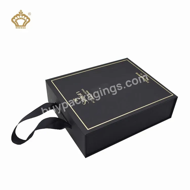 High Quality Gift Custom Uv Handmade Magnetic Boxes Flap Cardboard Paper Cosmetic Skincare Packaging Black Box