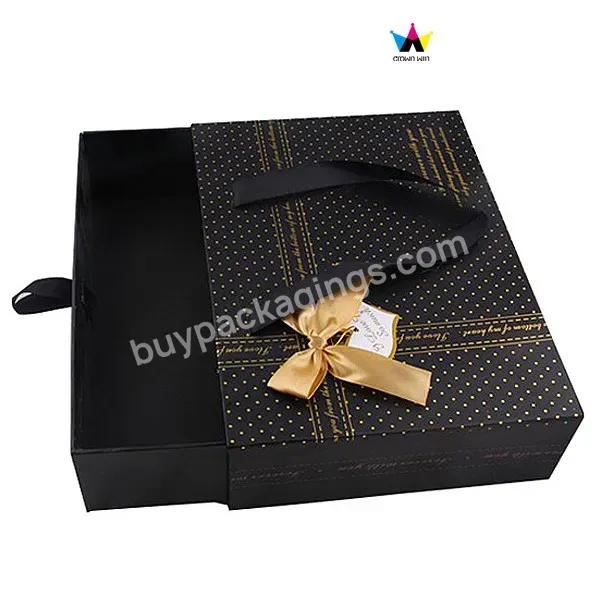 High Quality Glitter Birthday Prank Black Cosmetics Storage Slide Drawer Packaging Gift Box