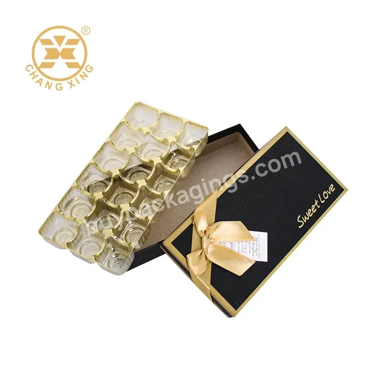 High Quality Gold Cardboard Packaging Chocolate Gift Box With Ribbon