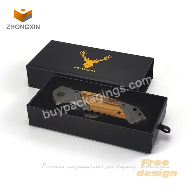 High Quality Hardness Cardboard Square Specialty Paper Packaging Drawer Gift Box For Knife