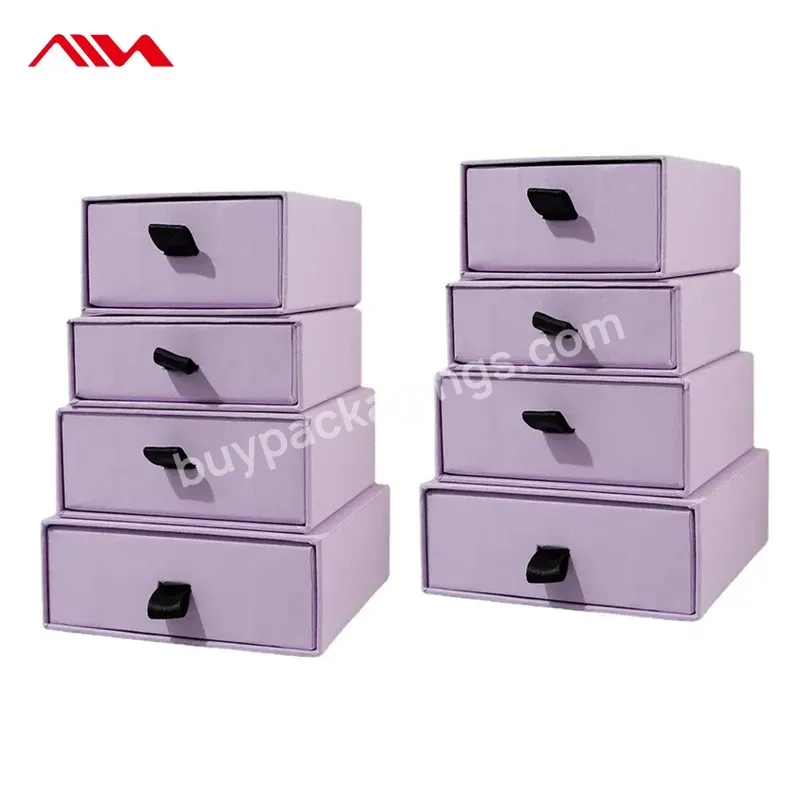High Quality Individual Square Slide Drawer Box False Purple Eyelash Packaging Box - Buy Drawing Box Package,Eyelash Packaging Box,Individual Square Slide Drawer Box.