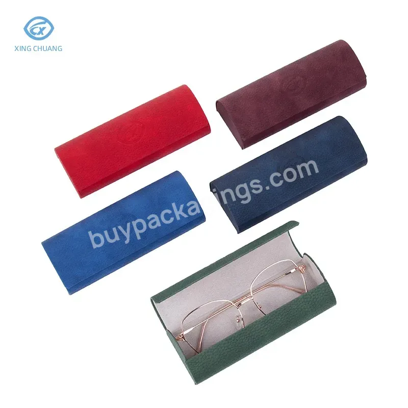 High-quality Leather Sunglasses Case Any Color Glasses Case Set Paper Flocking Lining Eyeglasses Box Handmade Glasses Case