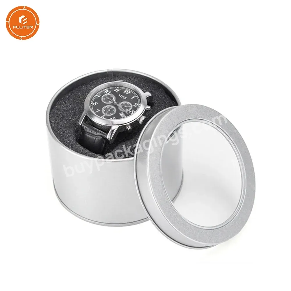 High Quality Recycled Metal Tin Round Packaging Gift Watch Box