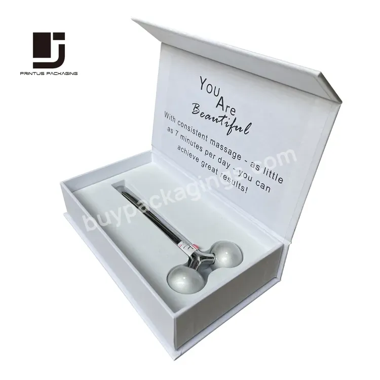 High Quality Wholesale Rose Jade Stone Face Roller Gift Box With Foam Tray