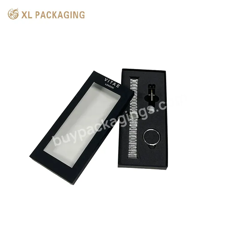 High Quality Window Paper Box Custom Logo Lid And Base Paper Package Box Gift Box For Watch Accessories Packaging