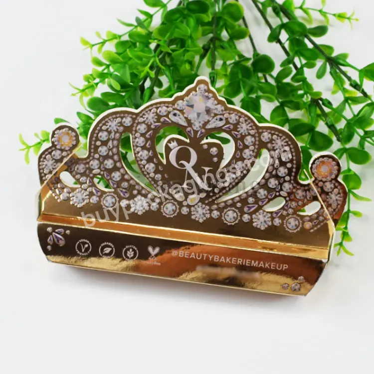High Style Eyelash Packaging Crown Shape Custom Logo Luxury Eco Friendly Recycled Lash Mascara Makeup Packaging Box