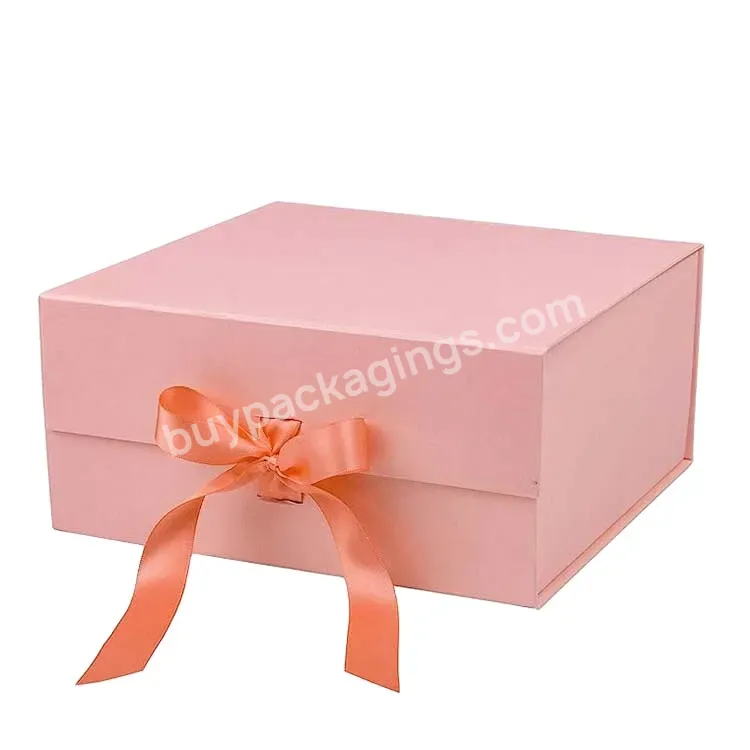 Hot Sale Box For Gifts Luxury Pink White Green Magnetic Box Packaging With Ribbon