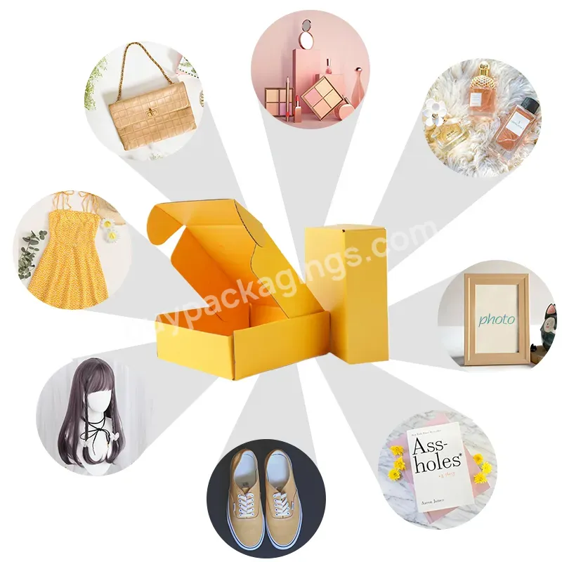 Hot Sale Cheap Corrugated Cardboard Shipping Box Yellow Small Mailer Box Cosmetics Packaging Mailing Box