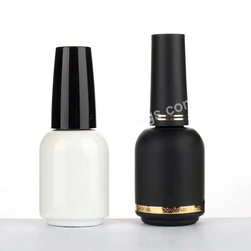 Hot Sale Custom 15ml Glossy White Matte Black Empty Glass Uv Gel Nail Polish Bottles