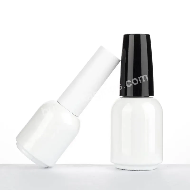 Hot Sale Custom 15ml Glossy White Matte Black Empty Glass Uv Gel Nail Polish Bottles