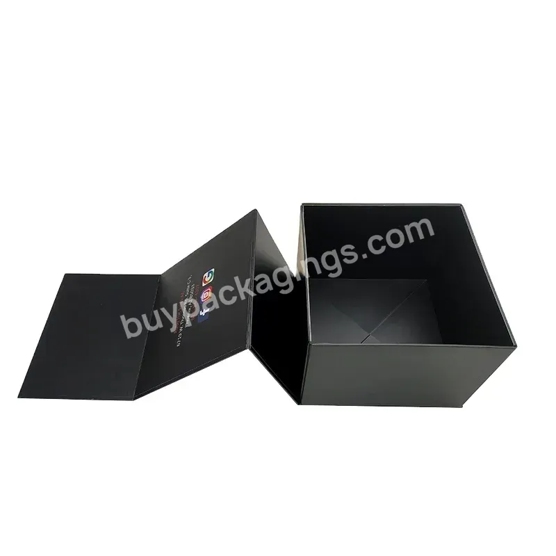 Hot Sale Factory Biodegradable Cardboard Black Matte Foldable Basketball Cap Hat Box