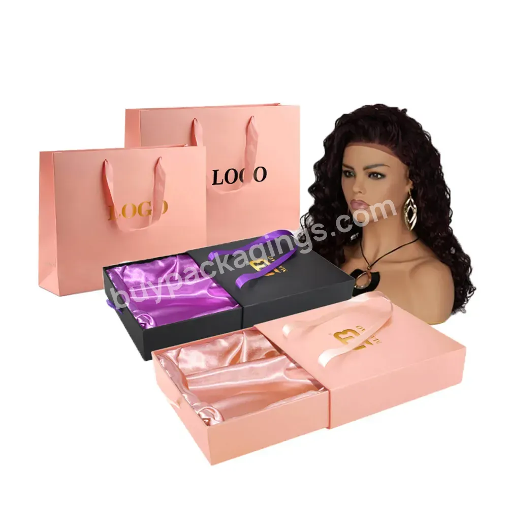 Hot Sales High Quality Customized Gold Foil Logo Paper Bags Boxes For Hair Extension Packaging - Buy Packaging Bags,Hair Extension Packaging Bags,Customized Hair Extensions Packaging Bags.