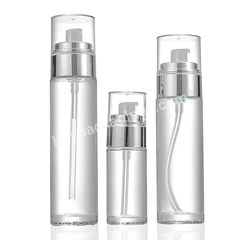 Hot Selling 40ml 100ml 120ml Clear Silver Glass Emulsion Foundation Liquid Bottle