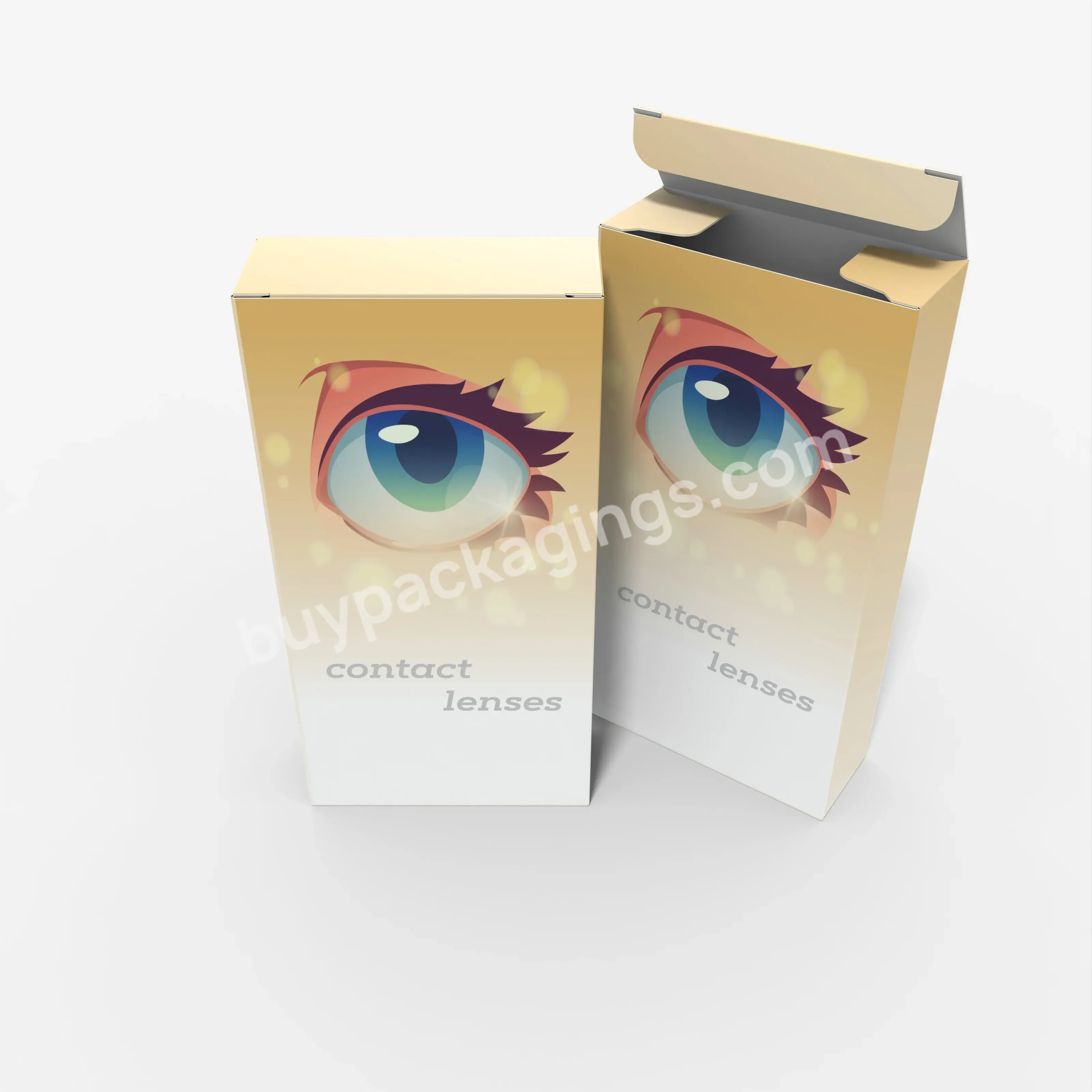 Hot Selling Contact Lens Custom Packaging Box Design Cosmetic Packaging Paper Box Wholesale Contact Lens Care Solution Box