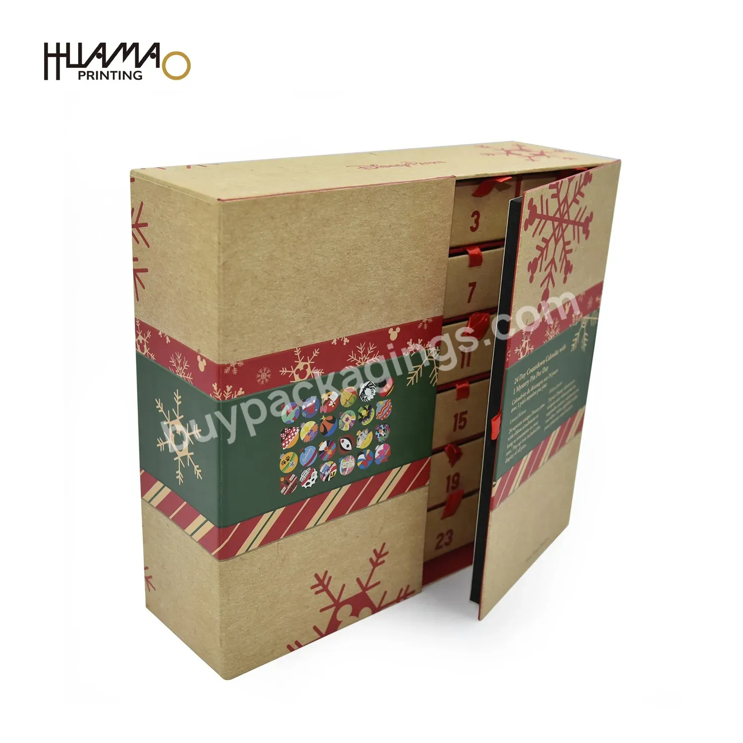 Huamao Printing Caixas Pizza Anime Stickers Caja De Pizza Pet Waterproof Kraft Sticker Roll Packaging Label Advent Calendar Box