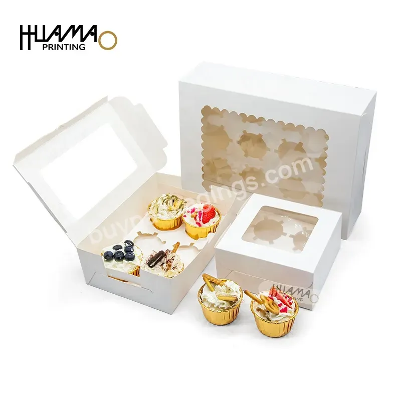 Huamao Printing Cajas Collapsible Paper Container Foldbable Box Packaging Smiley Face Sticker Boite Mariage Gateau Bakery Box
