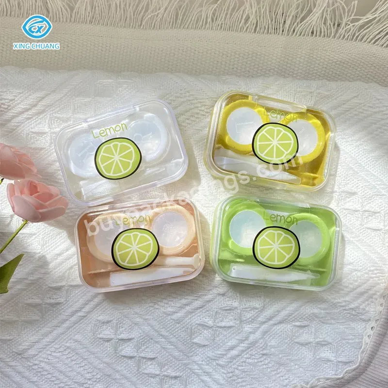 In Stock Convenient Small Cute Contact Lens Case Simple Double Box Companion Box Custom Logo