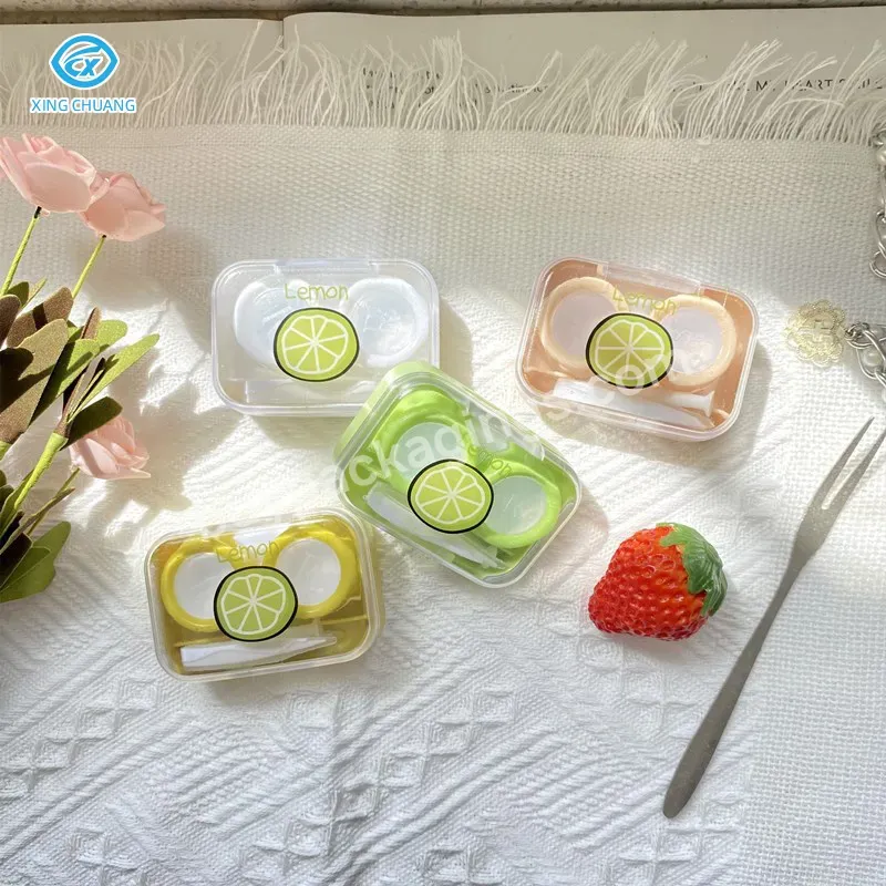 In Stock Convenient Small Cute Contact Lens Case Simple Double Box Companion Box Custom Logo