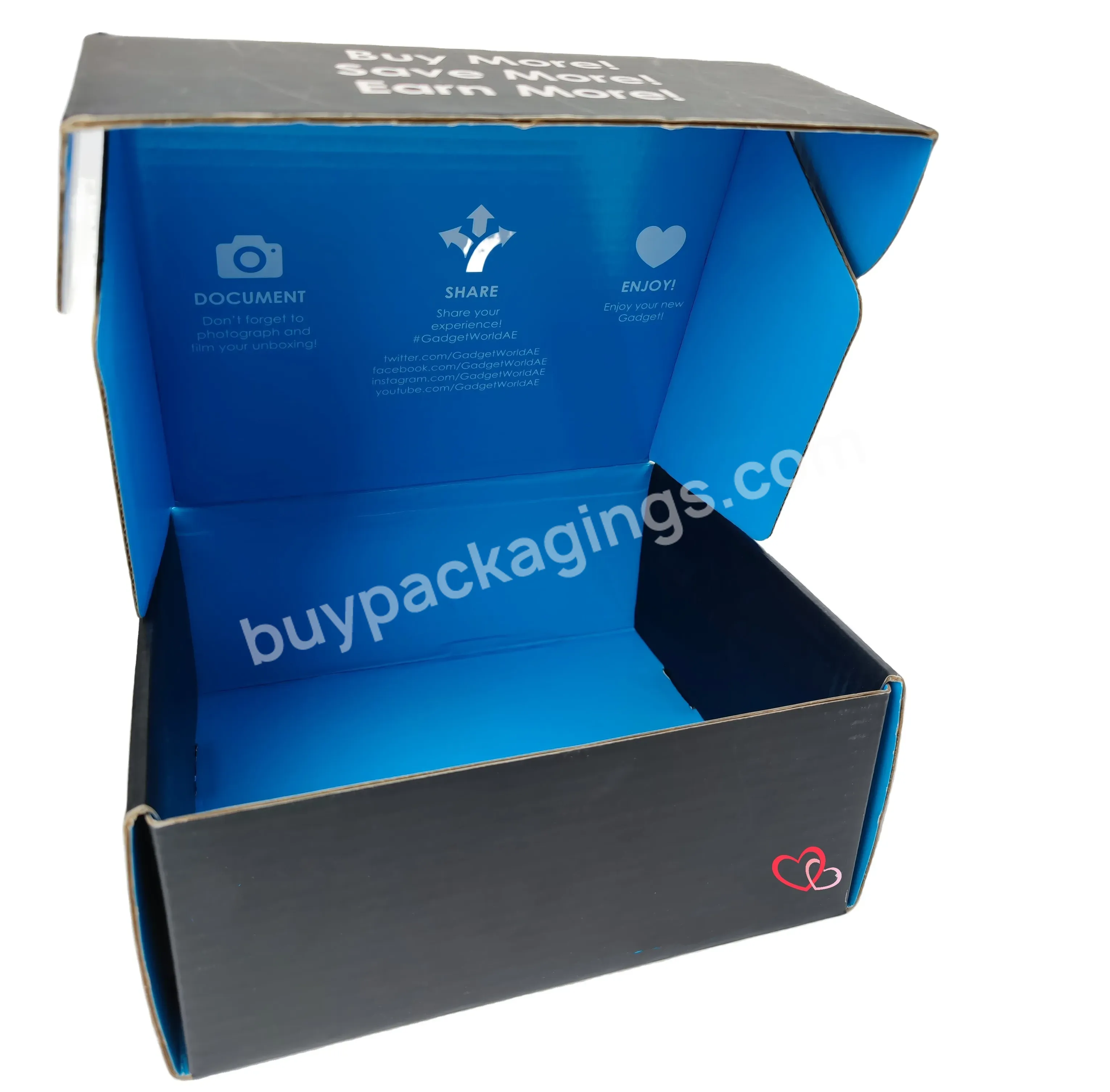 J&g Custom Corrugated Board Packaging Box Matt Mailer Shipping Box Costume Apparel Dress Shoes Paper Gift Box With Printing