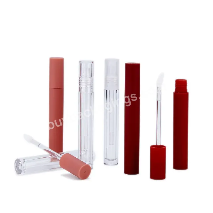 Jialin Pack Cylinder 3ml Lip Gloss Tube Empty Transparent Wand Lip Gloss Tubes