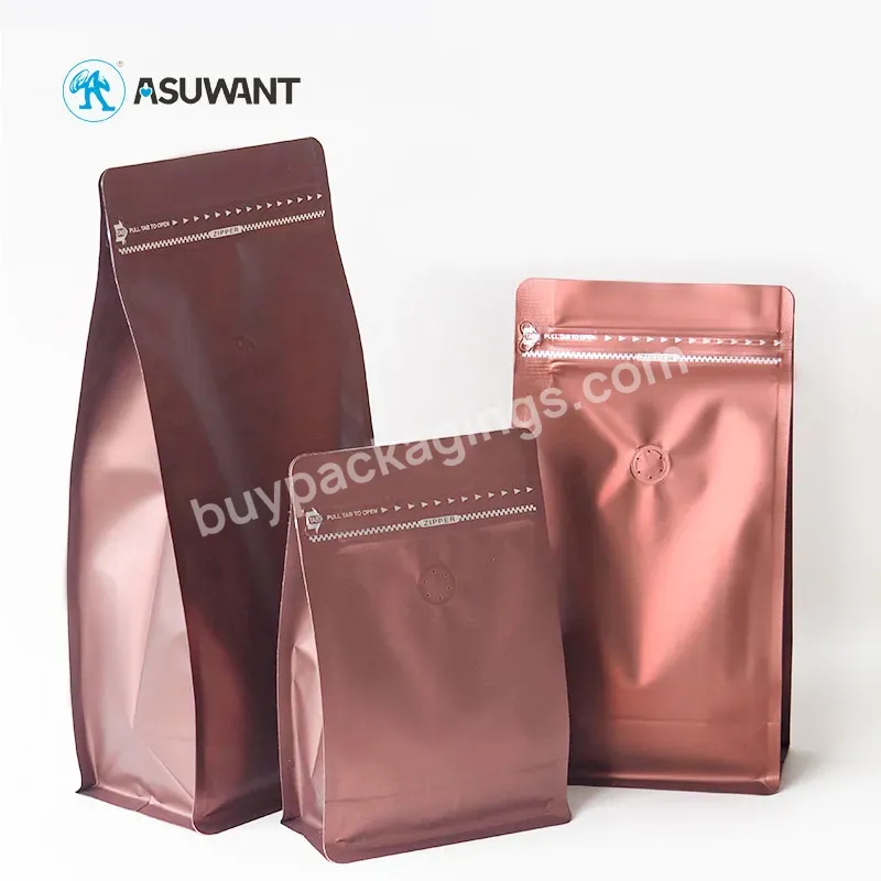 Kraft Paper Zip Lock Aluminium Foil Inside Coffee Packaging Stand Up Paper Bag With Valve