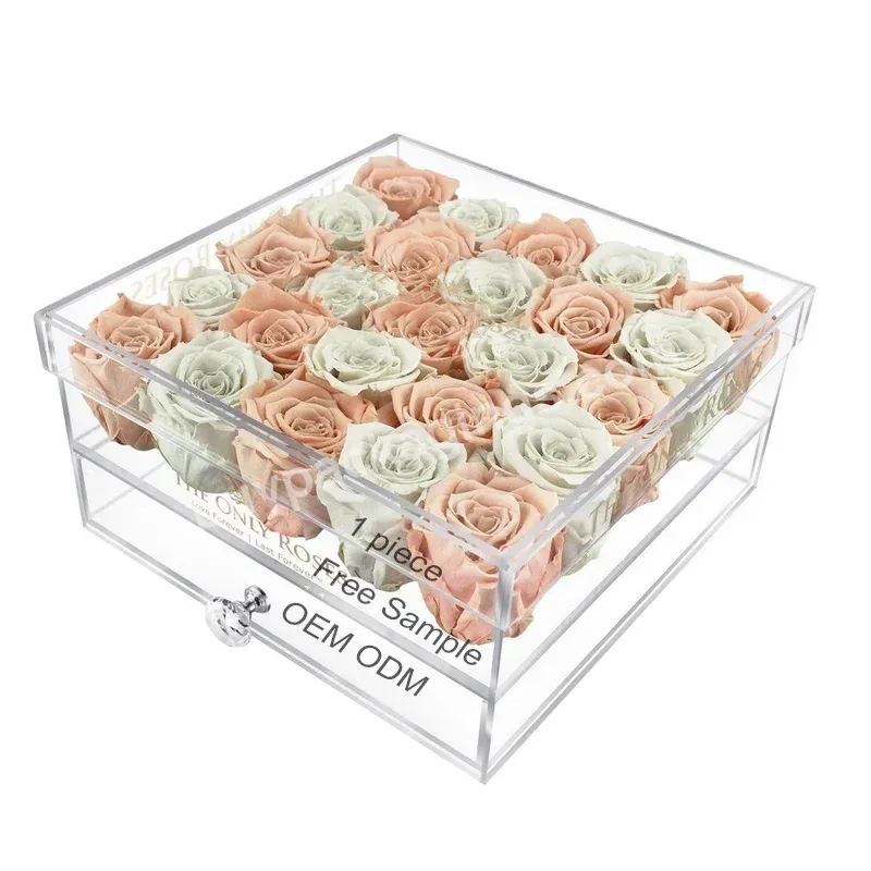 Large Transparent Eternal Rose Chocolate Boxes Luxury Packaging Drawer Creative Clear Acrylic Flower Box - Buy Clear Box,Perserved Rose Box Eternal Rose Decoration Large Transparent Clear Chocolate Drawer Creative Acrylic Flower Box,Personalized Wate